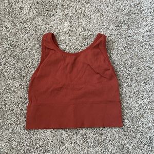 Victoria Secret Burnt Orange Ribbed High Neck Sports Bra